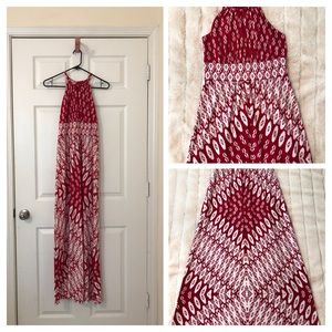 Stunning Red and White Maxi Dress